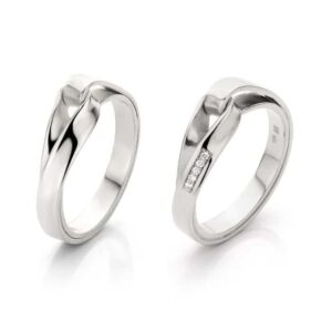 Handgemaakte zilveren trouwring met of zonder diamant - Endless Love