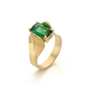 Handgemaakte 18 karaat gouden ring met groene toermalijn - Midsummer Night`s Dream  (VERKOCHT)