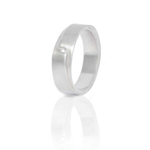 Handgemaakte zilveren trouwring - Together (6 mm breed)